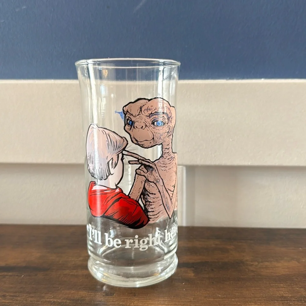 Vintage E.T. Pizza Hut Glass Limited‎ Edition 1982 I'll Be Right Here